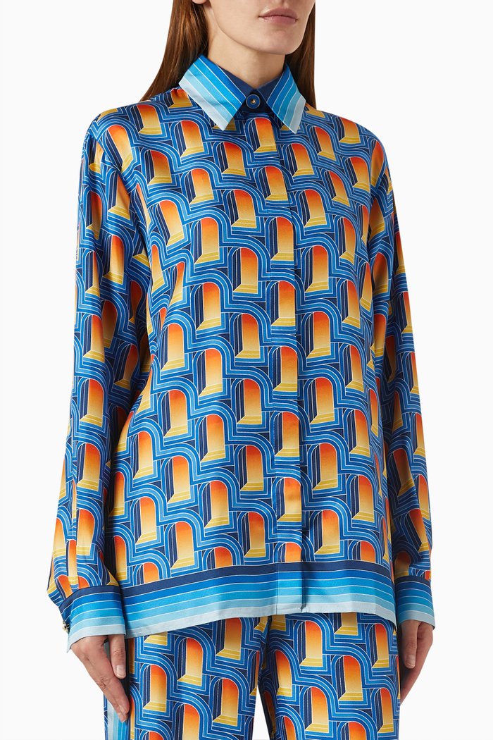 

Le Jardin Des Cartes Shirt in Silk, Multicolour
