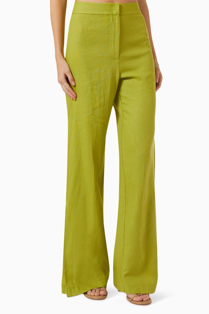 

Austyn Pants in Linen, Green