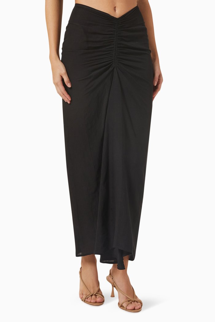 

Divya Maxi Skirt in Viscose, Black