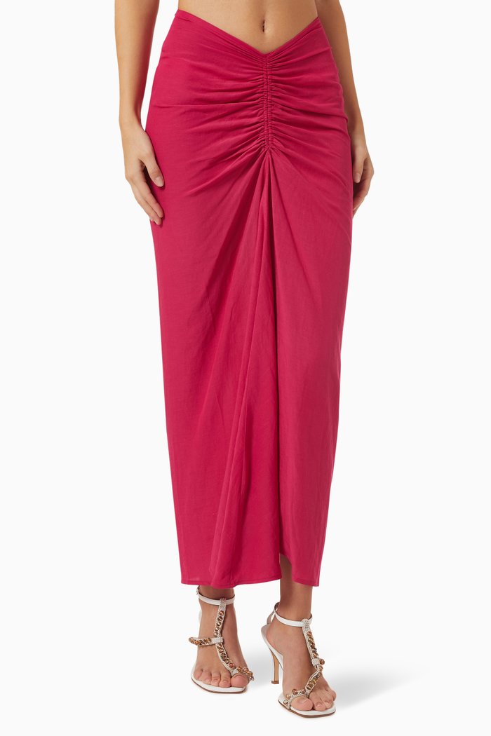 

Divya Maxi Skirt in Viscose, Pink