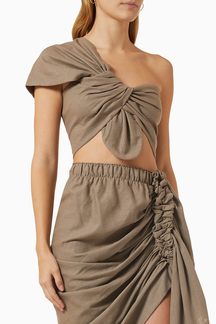 

Sol Crop Top in Linen, Neutral
