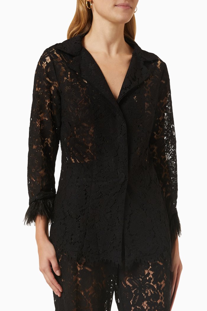 Collins Blazer in Lace, Black