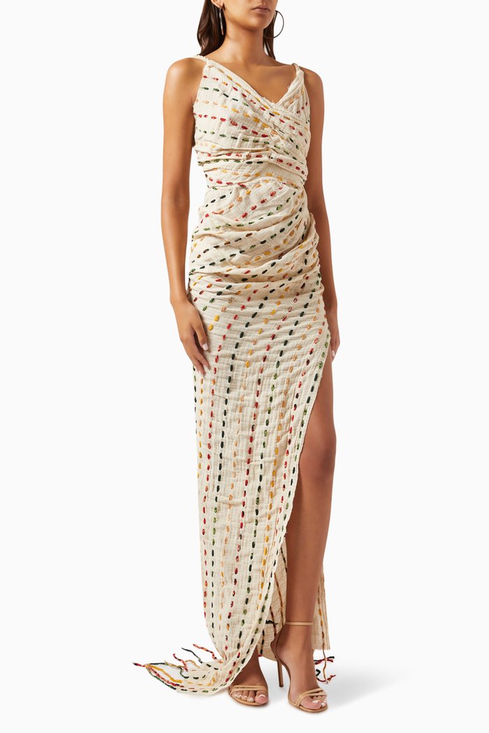 

Phoenix Gown in Linen, Multicolour