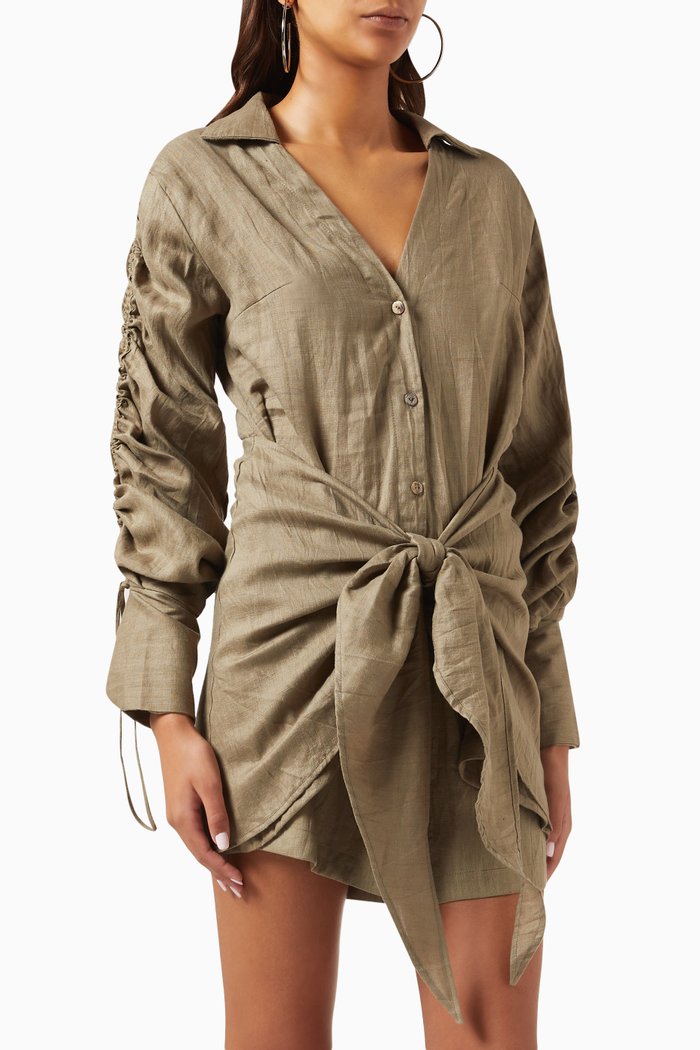 Alegra Top in Linen, Green
