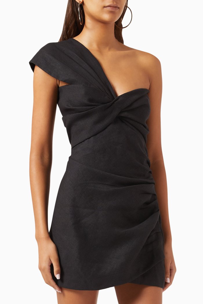Solange Romper in Linen, Black