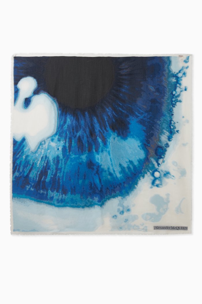 

Galactic Iris Shawl in Wool & Silk Blend, White