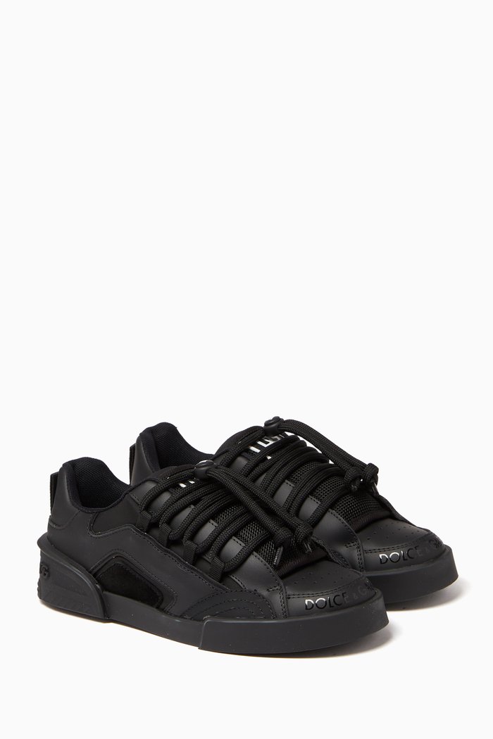 

NS1 Lace-up Sneakers in Leather, Black