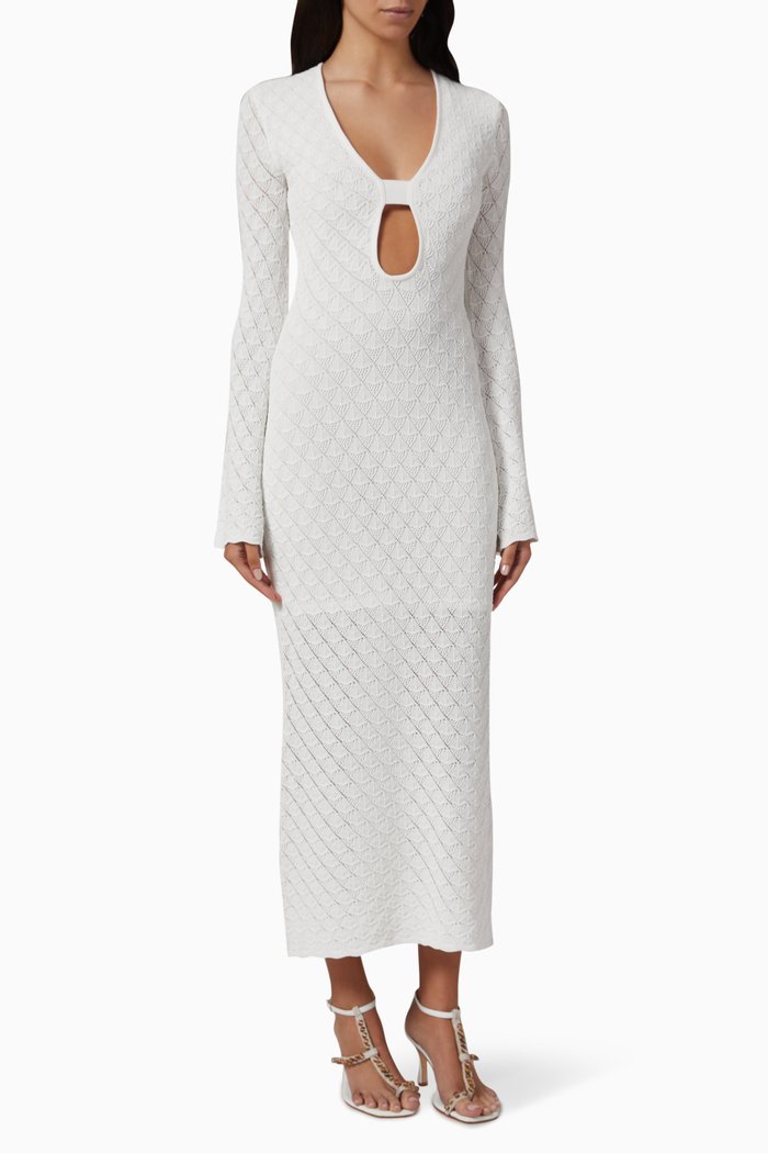

Winona Dress in Pointelle, White