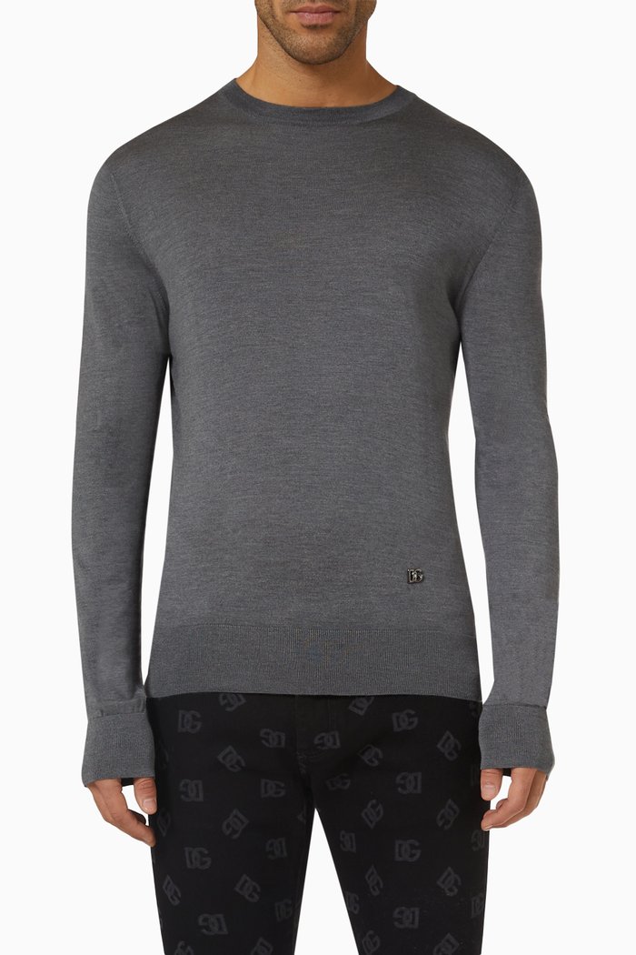 

Logo Sweater in Knit, Grey