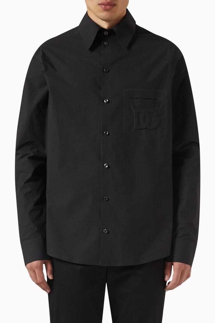 

Logo-print Shirt in Cotton, Black