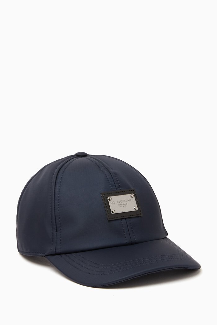 

Logo-plaque Baseball Cap in Nylon, Blue