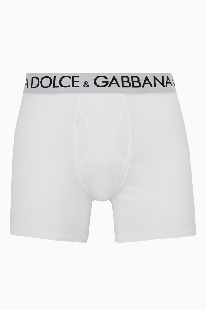 Logo Boxers in Cotton Jersey, White