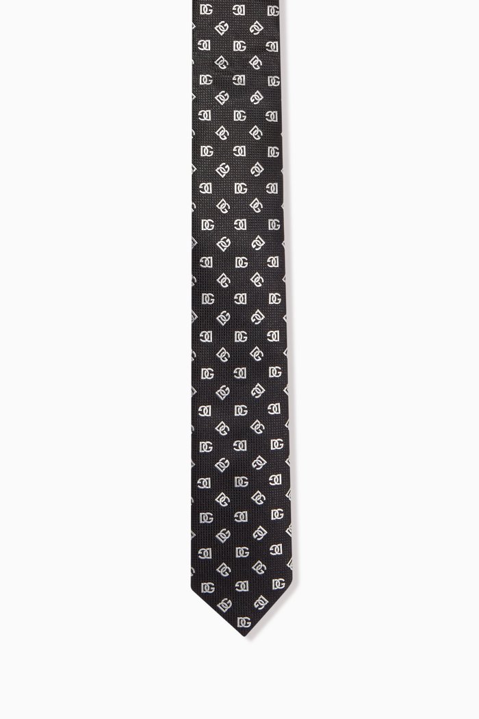 

Monogram Martini Tie in Silk Jacquard, Black