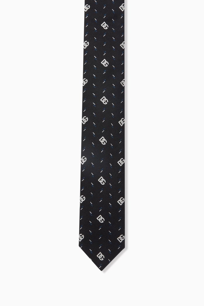 

Monogram Martini Tie in Silk, Black