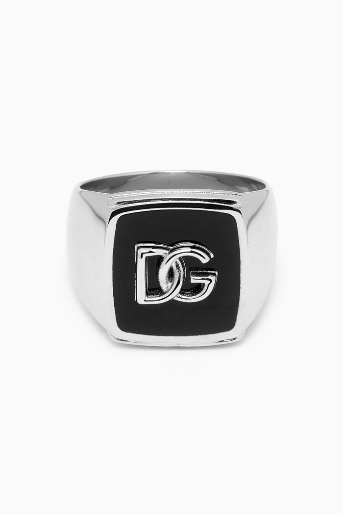 

Logo Enamelled Ring in Palladium-plated Metal, Silver