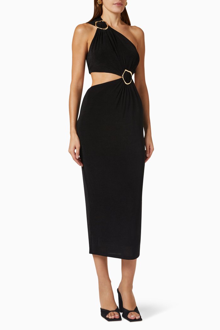 

Klara Midi Dress in Jersey, Black