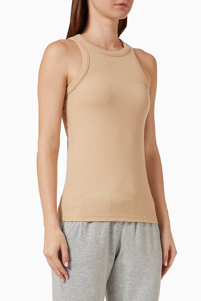 

Kiki Rib Tank Top Stretch Tencel, Neutral