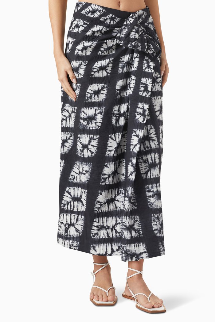 

Ember Hand-dyed Maxi Skirt in Cotton, Black