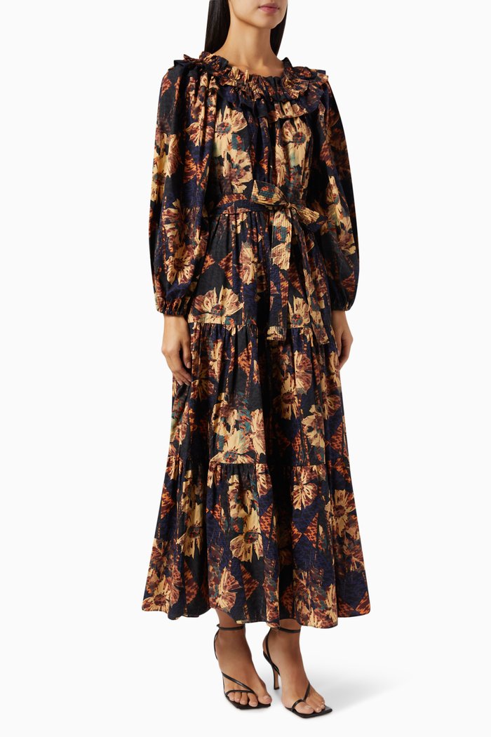 

Beatrix Printed Dress in Cotton, Multicolour