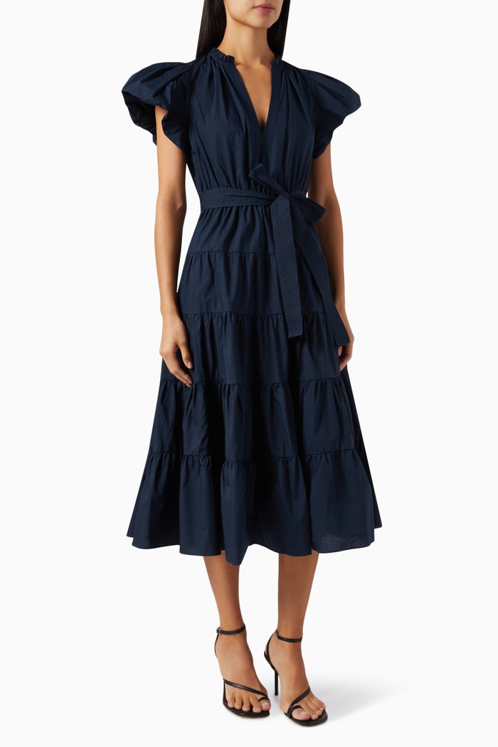 

Ottilie Midi Dress in Cotton, Blue