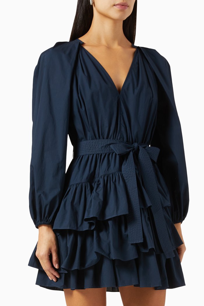 

Miranda Dress in Cotton Poplin, Blue