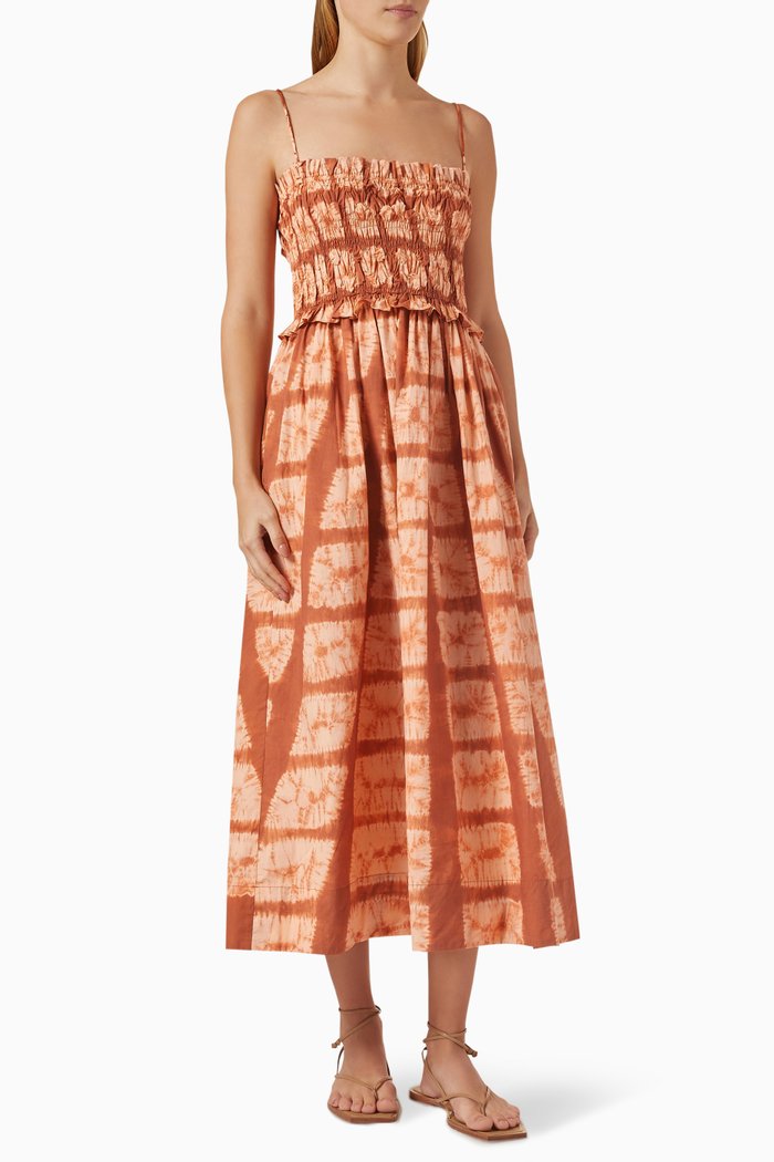 

Akshara Midi Dress in Cotton, Red