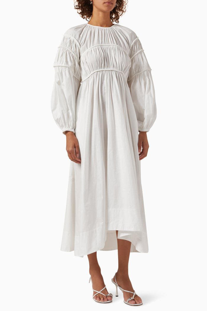 

Viviana Midi Dress in Cotton-poplin, Neutral