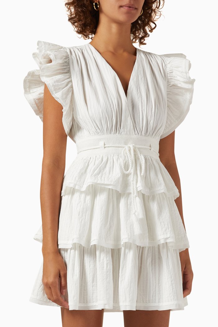 

Camilla Mini Dress in Poplin, White