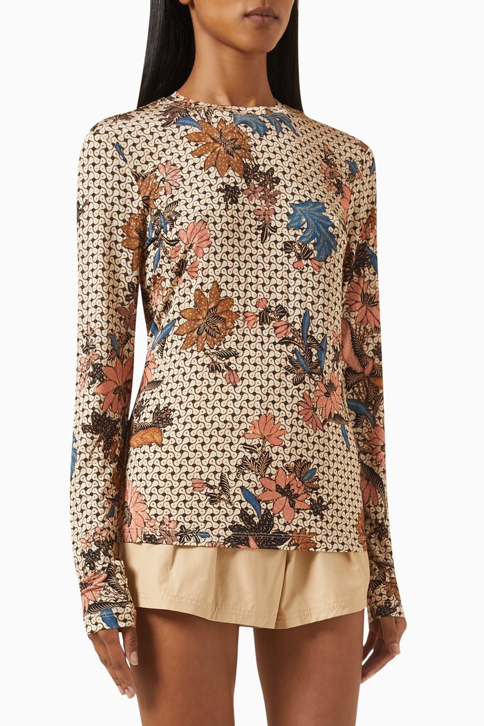 

Eve Printed Top in Tricot, Multicolour