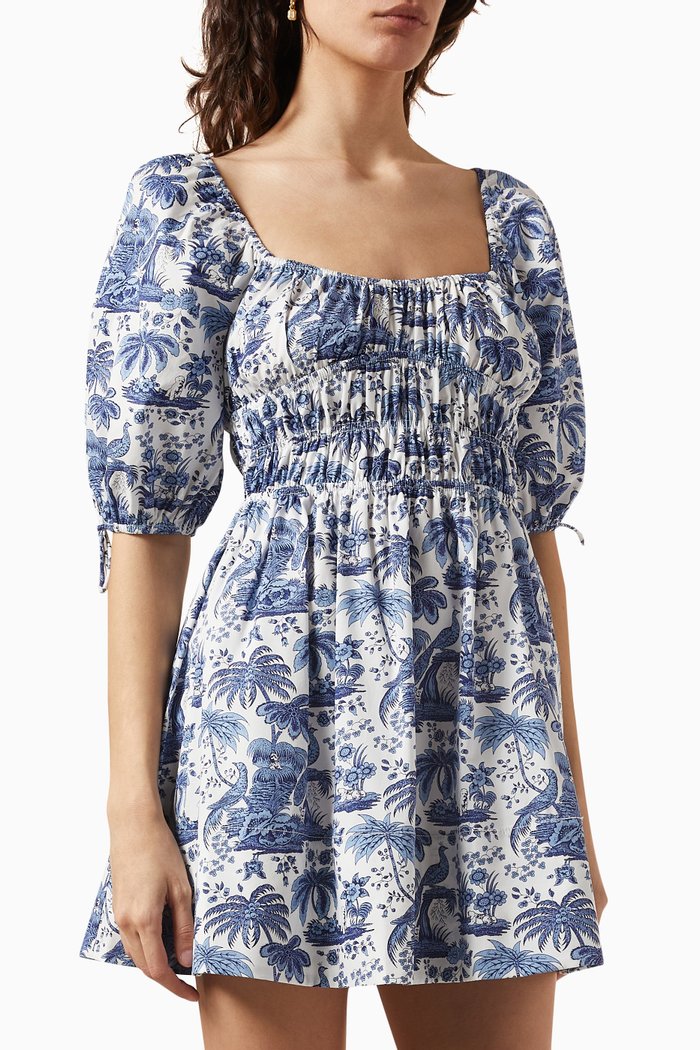 

Faye Mini Dress in Cotton Poplin, Blue