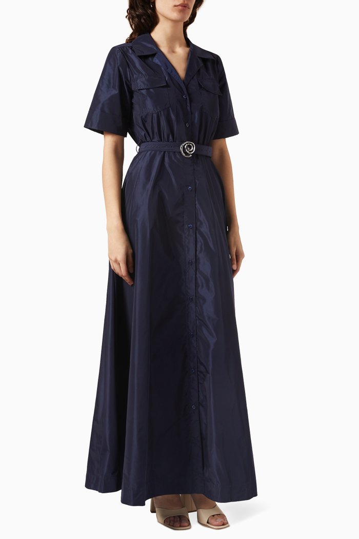

Millie Maxi Dress in Taffeta, Blue