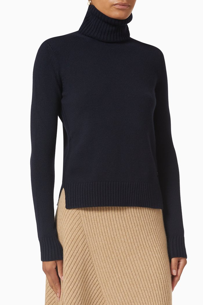 Dolcevita Parksville Turtleneck Sweater in Cashmere, Blue