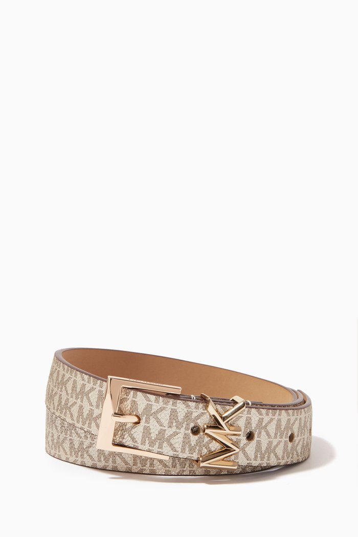 

MK Monogram Belt in Signature Canvas, Gold