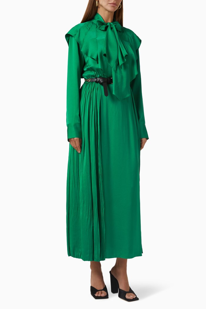 

Belted Midi Dress, Green