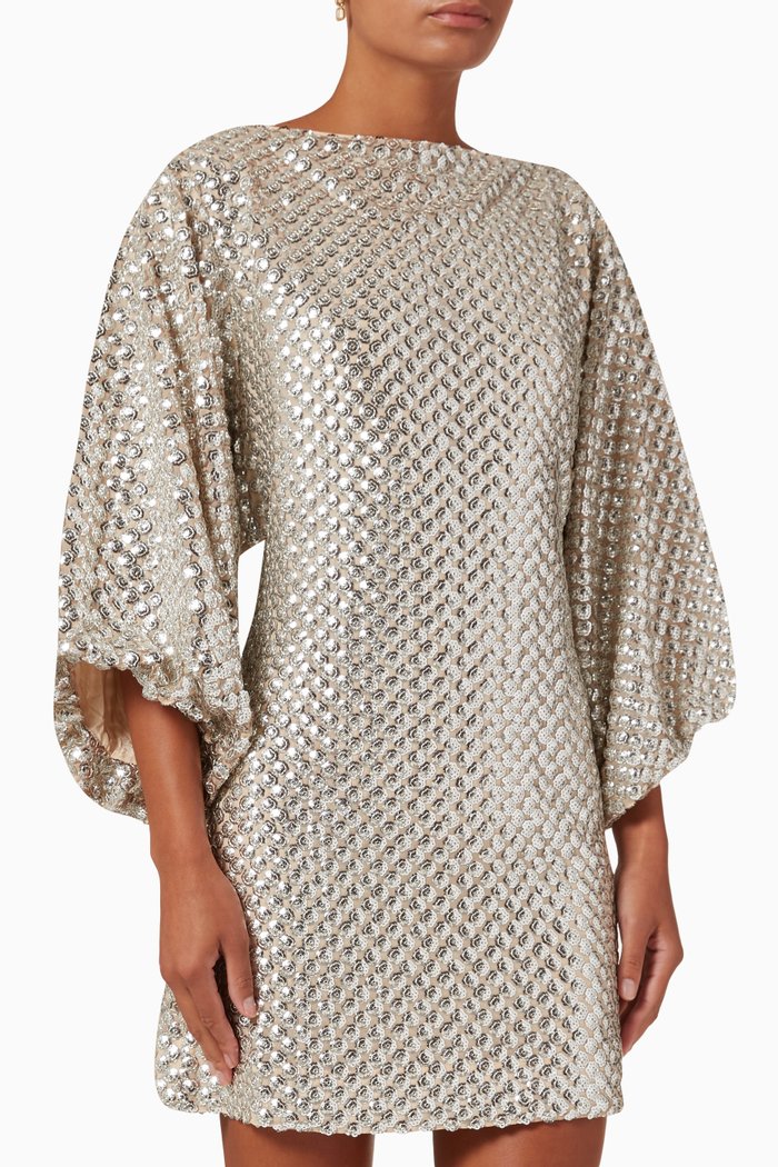 

Andy Mini Dress in Silk, Silver