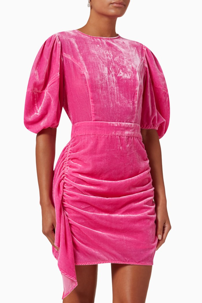 Pia Mini Dress in Rayon, Pink