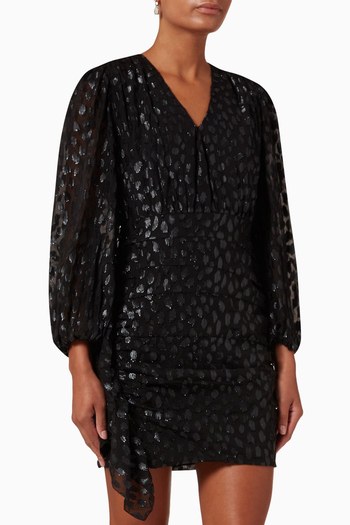 

Bianca Mini Dress in Lurex Jacquard, Black