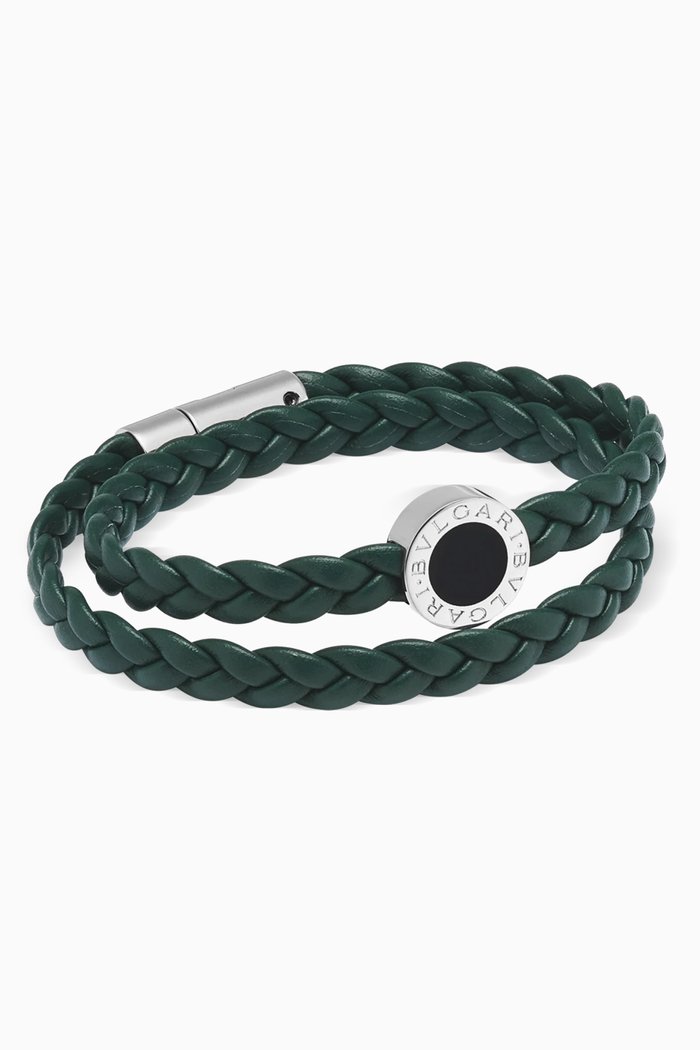 

BVLGARI BVLGARI Braided Bracelet in Leather, Green