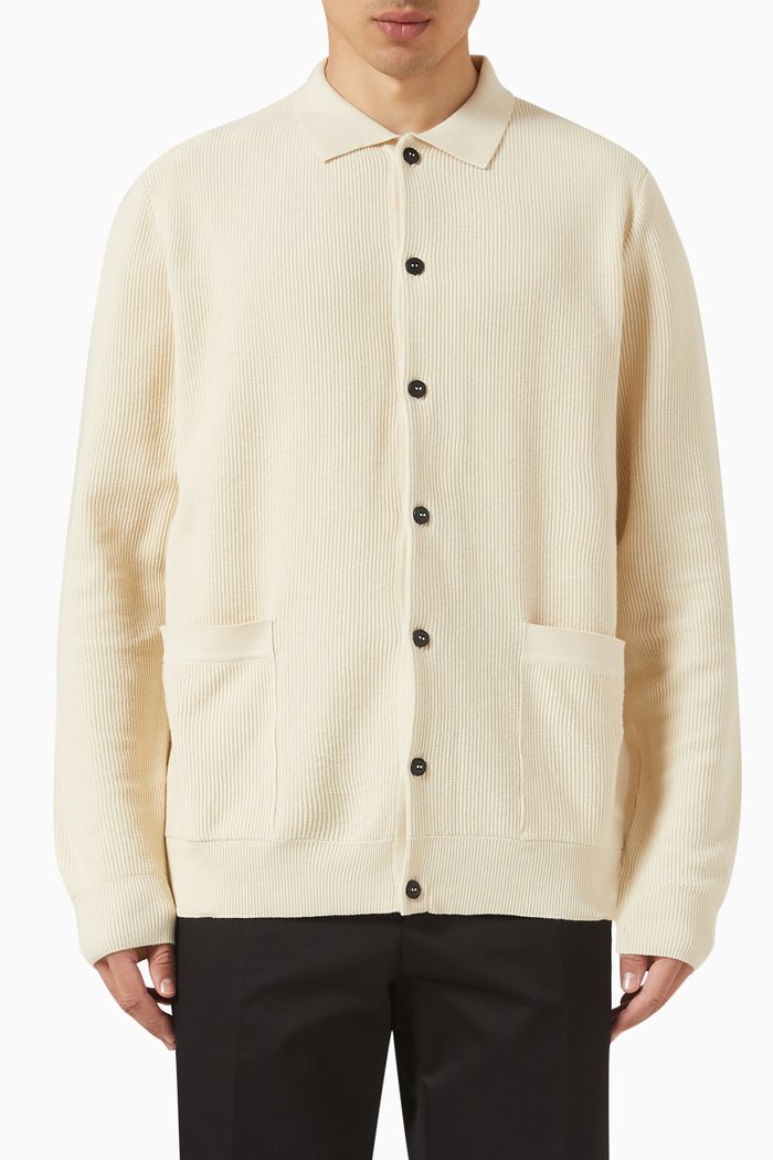 

Textured Jacket in Cotton Knit, Neutral
