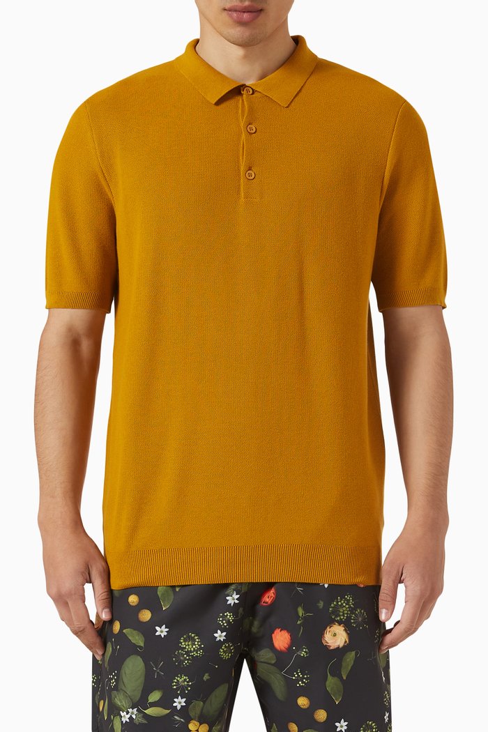 

Polo Shirt in Knitted Cotton, Yellow
