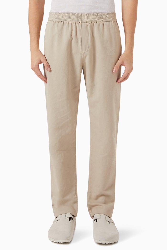 

Drawstring Pants in Cotton & Linen, Neutral