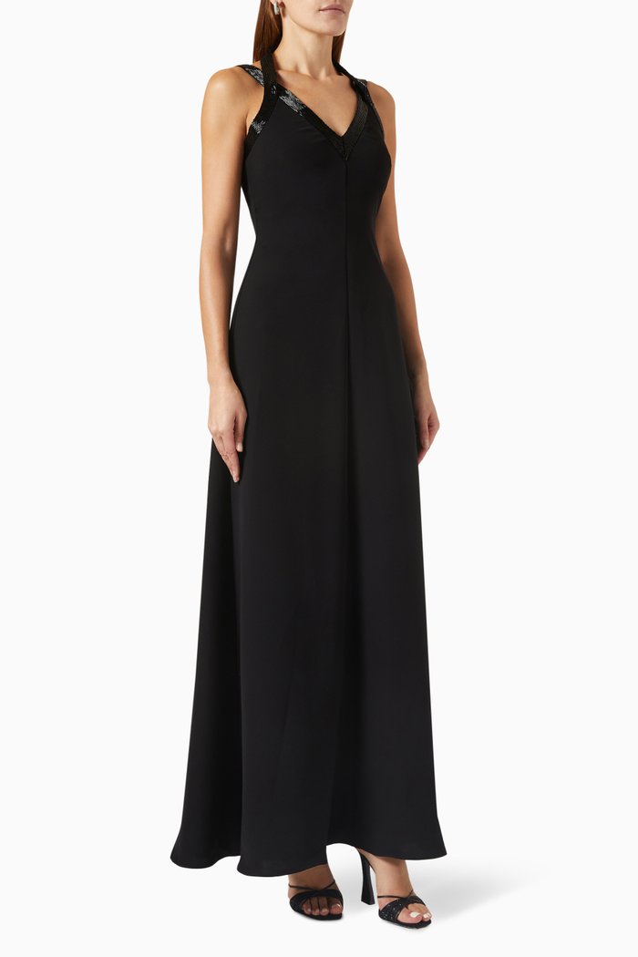 

Allison Gown in Stretch Crepe, Black