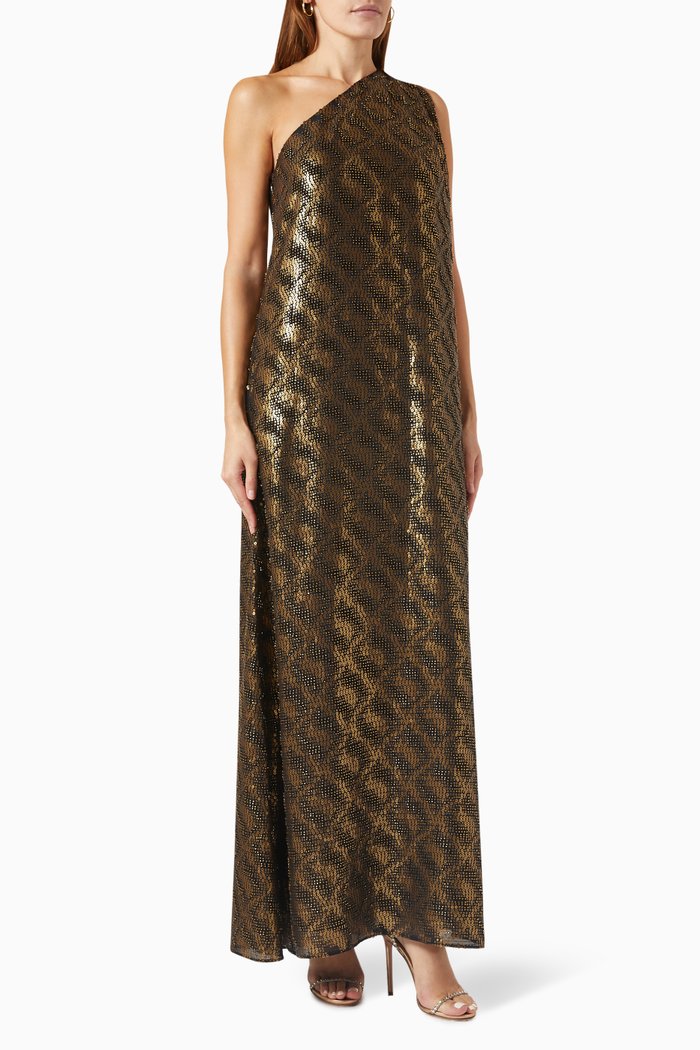 

Lexa Gown in Sequinned Chiffon, Black