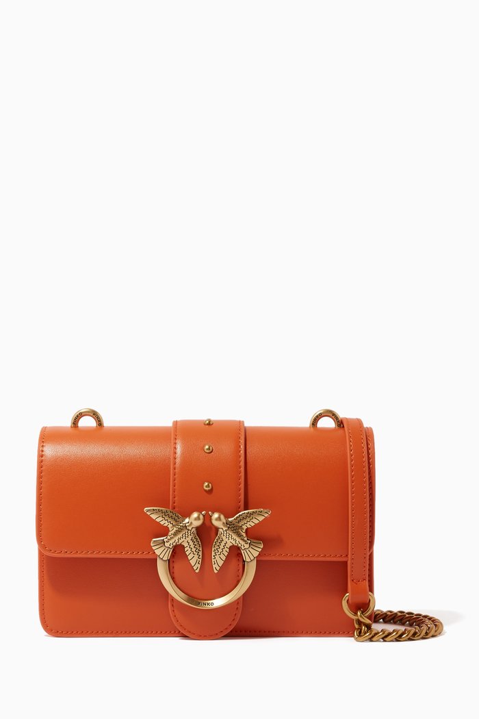 

Mini Love Icon Simply 15 Crossbody Bag in Smooth Leather, Orange