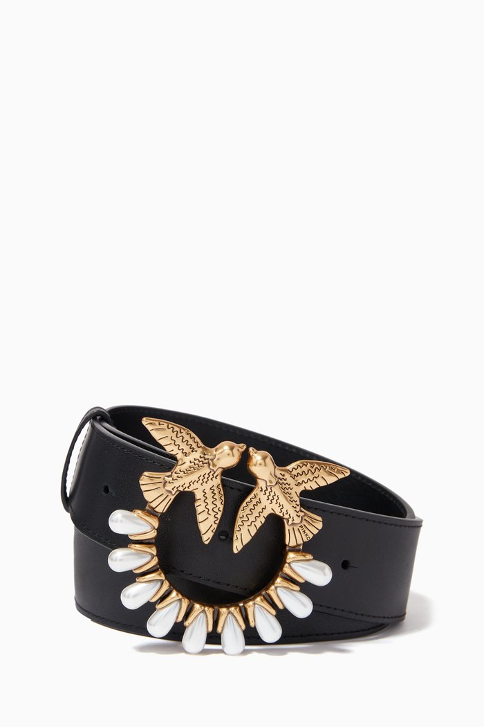 

Love Berry Simply Jewel Belt in Smooth Leather, Black
