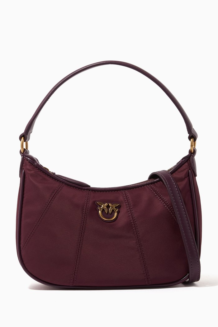 

Mini Half Moon Bag in Recycled Nylon, Red