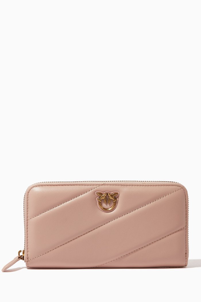 

Ryder Wallet in Quilted Leather, Pink