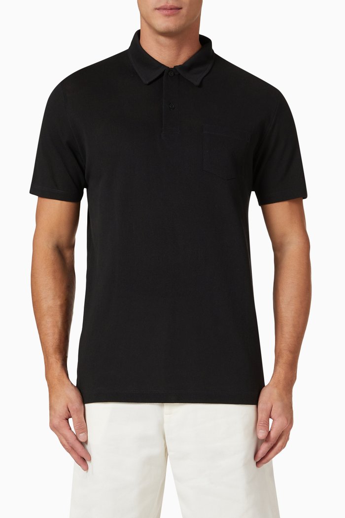

Riviera Polo Shirt in Cotton, Black