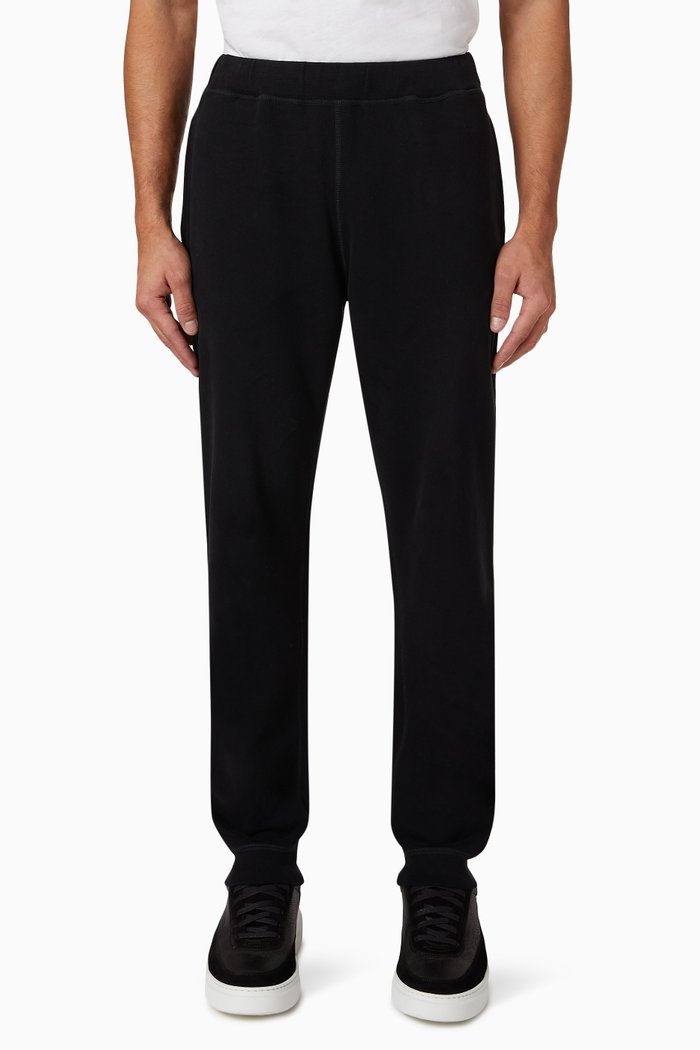 

Loopback Track Pants in Cotton, Black
