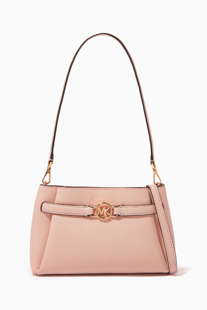 Angelina Small Shoulder Bag in Calf Leather, Pink